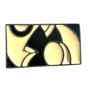 Modernist Geometric Enamel Brooch By Gennie Johansen 84 Vintage Jewelry